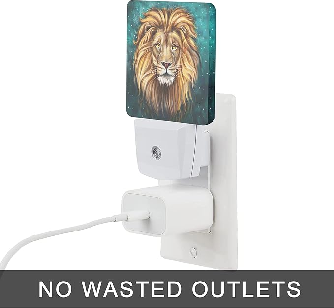 Lion Night Light,Animals Night Lights Plug into Wall Dusk to Dawn Sensor Led Lamp for Women Men,Led Lights for Stairway/Hallway/Bedroom