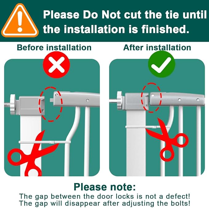 Fairy Baby 40.5" Extra Tall Baby Gate for Stairs Doorways, Fits 29.5" to 40.5" Wide Openings, Auto Close Extra Wide Dog Gate Indoor for The House, Metal Pressure Mounted Pet Cat Gate for Kids, White