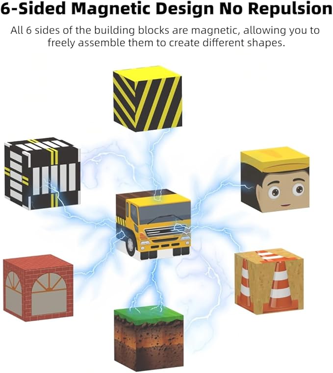 138 Pcs Magnetic Building Blocks, Enhance STEM Learning, Creative Play & Logical Thinking, Durable & Vibrant Color with Light Up Blocks, Ideal for Classroom & Screen-Free Entertainment (Engineering)