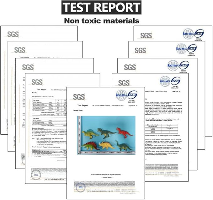 OuMuaMua Dinosaur Toys, Plastic Dinosaur Figure Set, Ideal Education Toys for Kids, Including T-Rex, Stegosaurus, Monoclonius, 6 to 7 Inch Large Size, 6 Pack