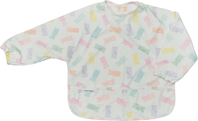 Loulou Lollipop Long Sleeve Mess Free Waterproof Bibs, for baby boys and girls 6-36 Months, Machine Washable, Travel Friendly