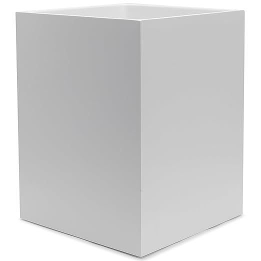 Matte White Square Small Trash Can, 2 Gallons / 7.5L Garbage Can, Waste Basket for Home, Bathrooms, Office, Under Desk, Bedroom, Laundry Room, Kitchen, Kids Room, and Dorm