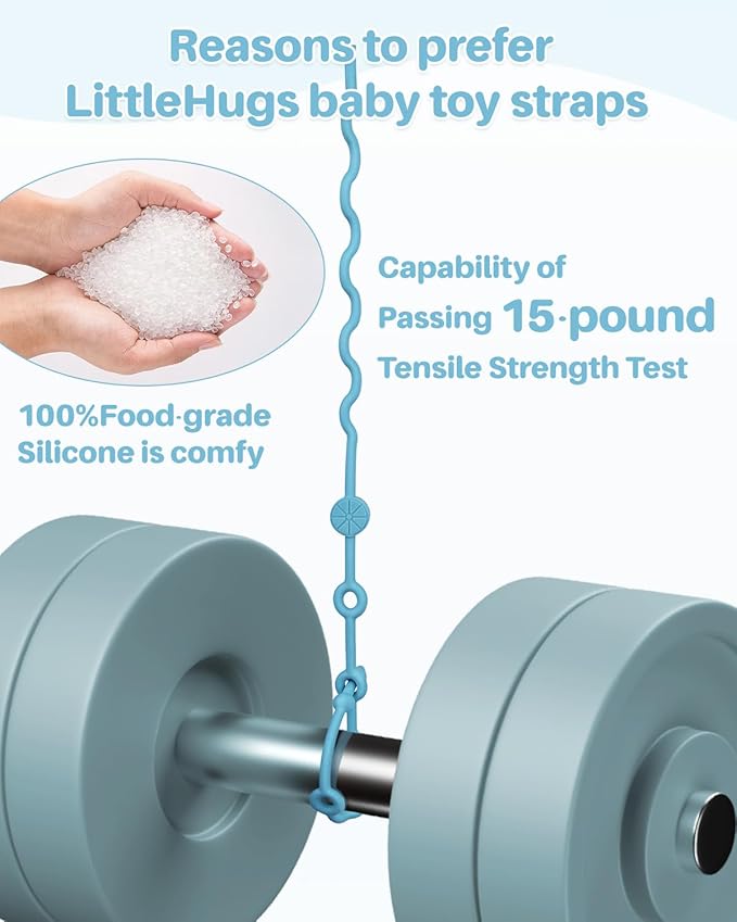 Toy Straps for Stroller, Silicone Baby Tether Pacifier Clip, No Throw Travel Leash for High Chair, Car Seat (Boy-3 Pack)