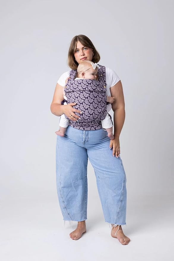 Mabē Monarch Ergonomic Baby Carrier – Premium Cotton Soft Structured Newborn to Toddler Carrier with Hip-Healthy Design, 3 Carry Positions (7-35lbs), Lightweight & Breathable, (Violet Wings)