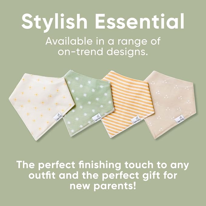 Copper Pearl 4 Pack Soft Cotton Baby Bibs for Drooling and Teething, Absorbent Drool Bibs for Baby Girl and Boy, Adjustable to Fit Newborns to Toddlers, Tons of Styles (Santa Fe)