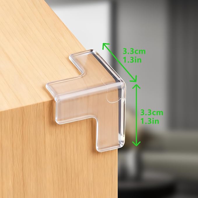 Transparent Corner Protectors - Baby Safety Edge Guards for Furniture, Clear Sharp Corner Covers for Dining Table Baby Proofing (15 Pack T-Shaped)
