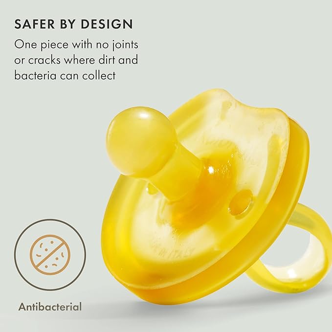 Natursutten Pacifier 6-12 - Natural Rubber Pacifier - Eco-Friendly, BPA-Free Butterfly Rounded Baby Pacifier 6-12 Months - Made in Italy - 1 Piece