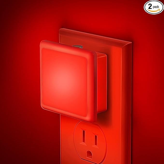 Red Night Light,JandCase Red NightLight[2 Pack],0.3W LED Night Light with Auto Light Sensor,Night Lamp Plug into Wall for Bedroom,Corridor,Hallway,Non-dimmable