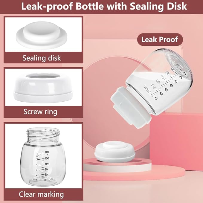 Full Breast Pump Parts with 19mm Oval Soft Rim Flanges and Wide-Mouth Base Connector for Spectra S2 S1 9 Plus SG, Medela, Lansinoh Pumps, Include Flange, Valve, Backflow Protector, Tubing and Bottle