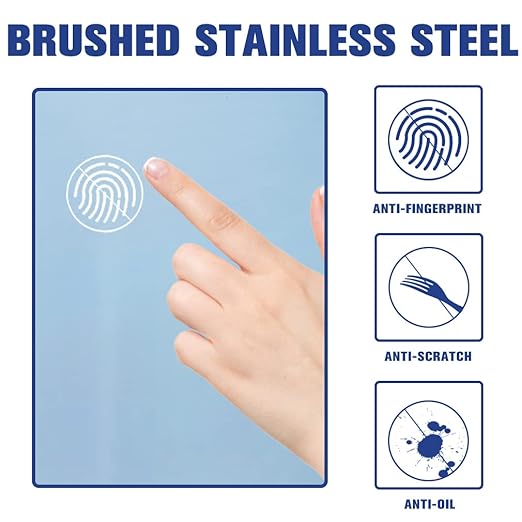 BestOffice Kitchen Trash Can with Lid, 13 Gallon Automatic Garbage Can for Bathroom Bedroom Home Office 50 Liter Touch Free High-Capacity Brushed Stainless Steel Waste Bin