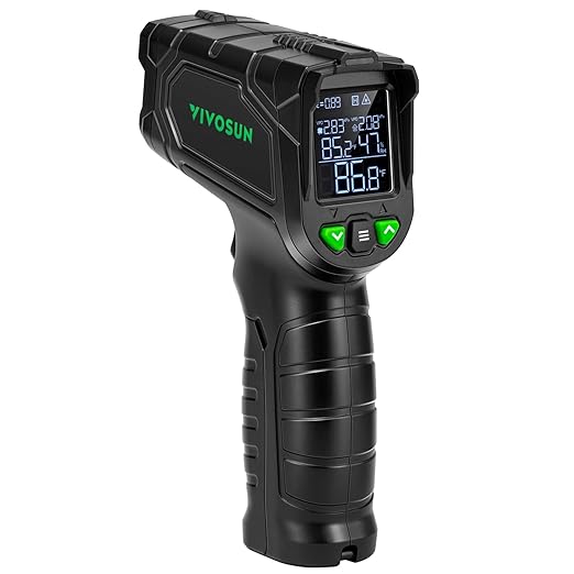 VIVOSUN VPD Thermometer, Handheld Environmental Monitor, Precision Infrared Laser Thermometer Gun with Adjustable Emissivity, Leaf VPD and Temperature Monitoring for Plants, Grow Tents, HVAC