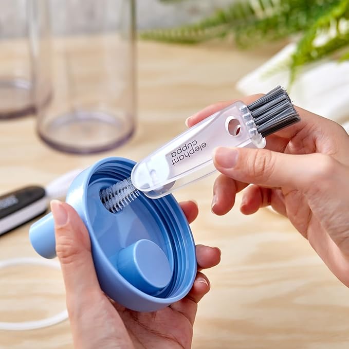 3 in 1 Cleaning Brush, Portable Stainless Steel with Nylon Bristle Cleaner Ergonomic, Lightweight Design for Effective Cup and Bottle Scrubbing Compact Tool for Quick Rinsing, Black