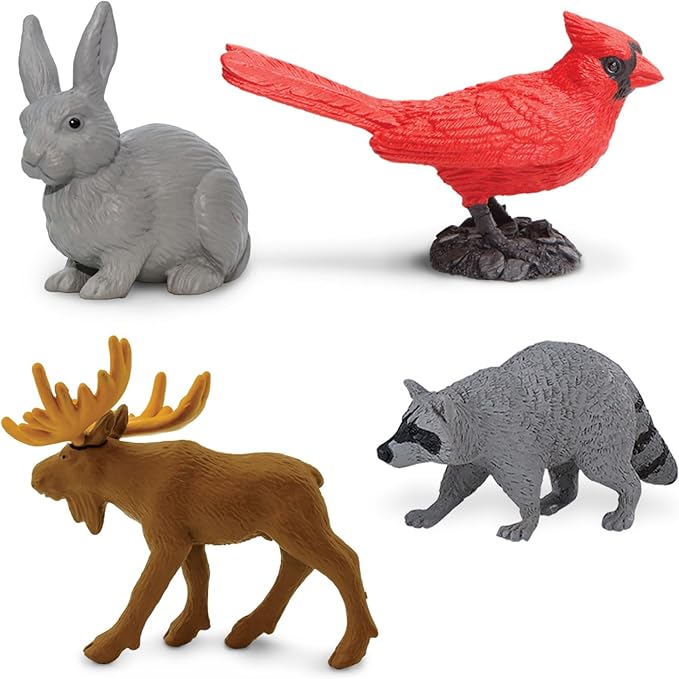 Safari Ltd. Nature TOOB - 12 Mini Figurines with Rabbit, Beaver, Doe, Gray Wolf, Fox, Black Bear, Moose, Mountain Lion, Bald Eagle, and More - Educational Toy for Boys, Girls & Kids Ages 3+