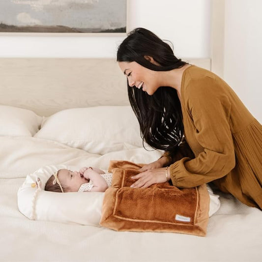 SARANONI Luxury Security Blankets for Babies | Ultra-Soft Lush and Boutique Quality Baby Blanket | Camel, Mini - 15" x 20"