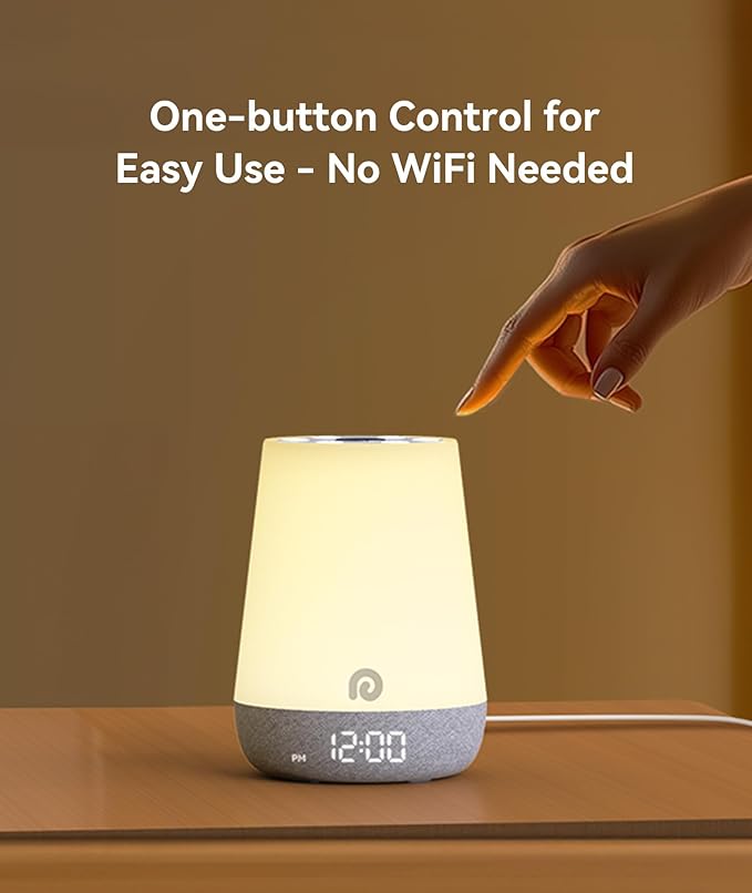 Dreamegg Nite 1 - Baby Sound Machine, Sleep Trainer, Night Light for Kids, Ok to Wake Alarm Clock, 34 Soothing Sounds, App Control, White Noise Sound Machine for Baby Kids Toddler Nursery(Cozy Xmas)