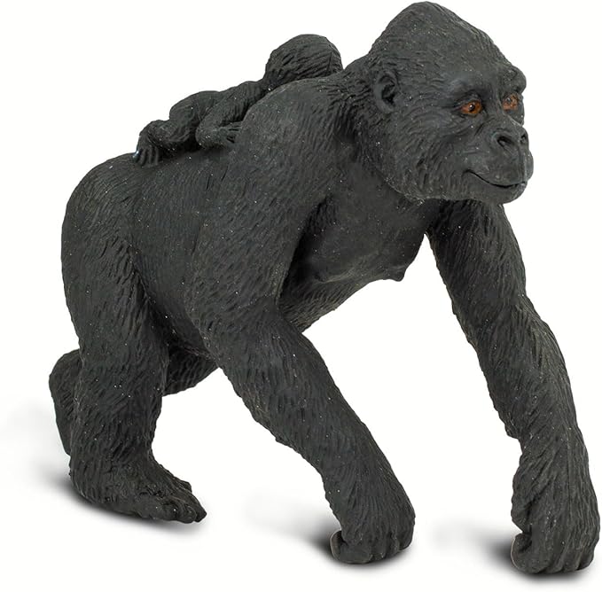 Safari Ltd. Lowland Gorilla with Baby Figurine - Lifelike 4.1" Wildlife Figure - Educational Toy for Boys, Girls, and Kids Ages 3+
