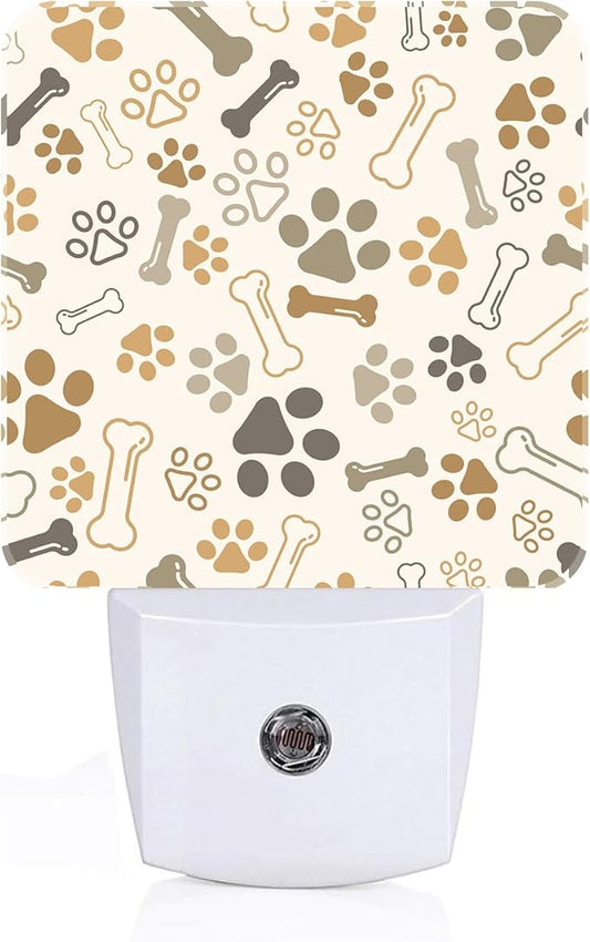 Dog Paw Night Light,Plug-in Nightlights Auto Sensor Night Lamp Dusk to Dawn Lamp Home Decor for Nursery Children Girls Boys