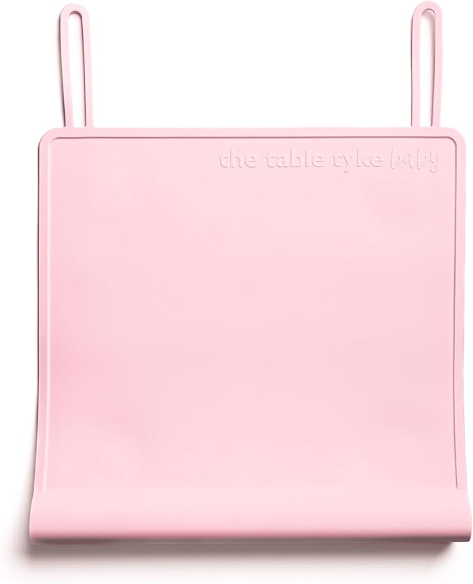 The Table Tyke Silicone Suction Placemat | Teething Edge Bumper/Spill Stopper | Dishwasher Safe, Travel Ready, Fits Highchairs | Suction Cup Activity Mat for Babies & Toddlers | BPA Free (Ballet Pink)