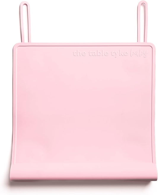 The Table Tyke Silicone Suction Placemat | Teething Edge Bumper/Spill Stopper | Dishwasher Safe, Travel Ready, Fits Highchairs | Suction Cup Activity Mat for Babies & Toddlers | BPA Free (Ballet Pink)