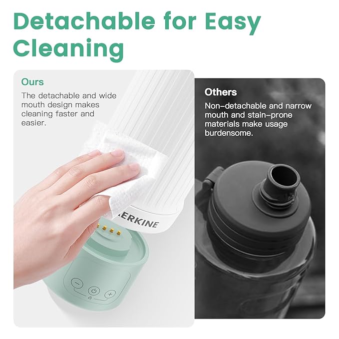 Portable Milk Warmer for Travel - The Portable Bottle Warmer On The Go with 16.9 Ounces Large Capacity and 10000mAh Long Battery Life, Meet All Your Baby Travel Essentials Needs(Green)