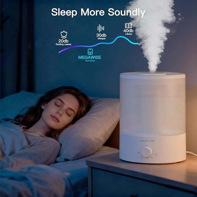 Cool Mist Humidifiers for Babies, Bedroom, Nursery, Home and Office | Super Quiet Ultrasonic Vaporizer, Large Top-Refill 3.5L, Essential Oil Diffuser, Auto Off, Easy Clean