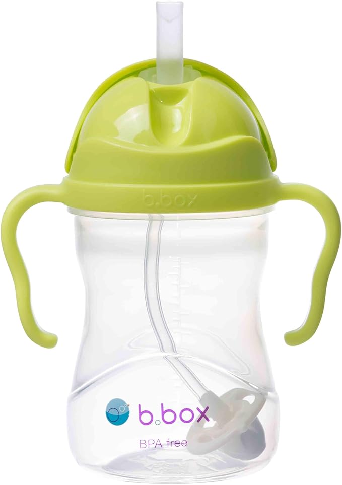 b.box Sippy Cup with Weighted Straw. Drink from any Angle, Leak Proof, Spill Proof, Easy Grip. BPA Free, Dishwasher Safe. For Babies 6m+ to Toddlers (Pineapple, 8oz)