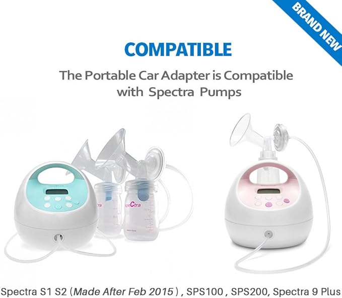 12 Volt Car Vehicle Lighter Adapter for Spectra S1, S2 Breast Pump - Replacement Power Adapter for Spectra S1,S2 Pumps Made After Feb 2015