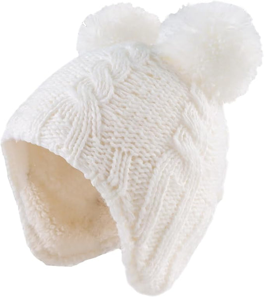 Zsedrut Winter Baby Boy Hats Pompom Baby Beanie for Girls Fleece Newborn Infant Toddler Beanie