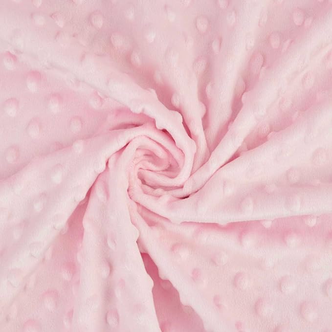 American Baby Company Heavenly Soft Chenille Security Blanket, 2-Layer Design with Minky Dot & Silky Satin, Pink, 14" x 14" for Boys and Girls