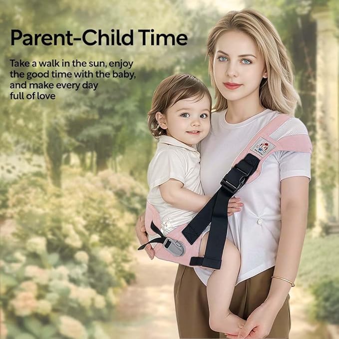 Baby Sling Carrier The Latest Safe and Breathable Anti-Slip Hip Pad Toddler Carrier Baby Essentials for Baby Boys and Girls Carrying 8-35lbs Pink