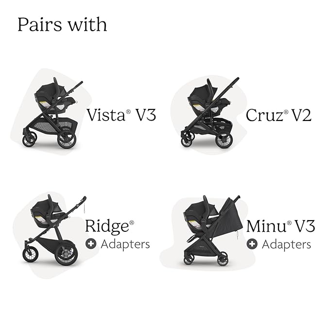 UPPAbaby Mesa V3 Infant Car Seat - Easy Installation + SmartSecure Technology - Attaches to Stroller | Base + Infant Insert Included - Callum (Stone Blue)