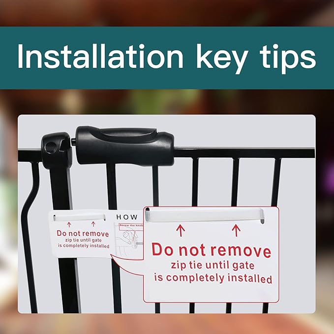 Extra Wide Baby Gate Tension Indoor Safety Gates Black Metal Large Pressure Mounted Pet Gate Walk Through Long Safety Dog Gate for The House Doorways Stairs (76.38"-81.10"/194-206CM, Black)