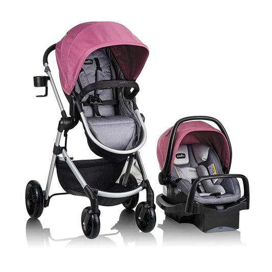Evenflo Pivot Modular Travel System with LiteMax Infant Car Seat (Dusty Rose Pink)