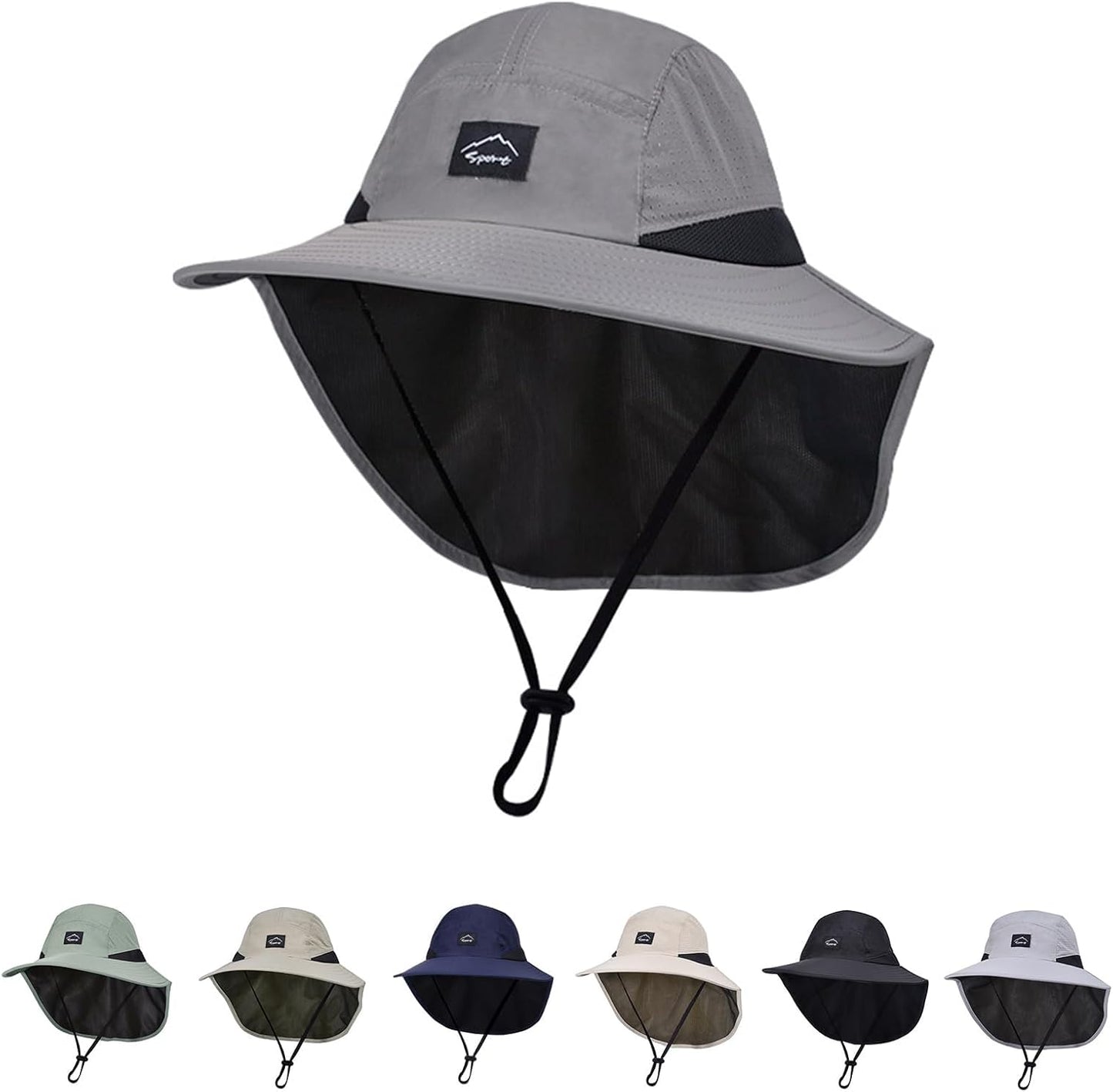 Outdoor Kids Sun Hat with Neck Flap UPF 50+ Quick Dry Beach Hats for Baby Boys Girls Age 2-12 Years Adjustable