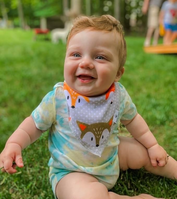 DiaperSquad's Baby Bibs for Drooling and Teething, Bibs for Boys, Baby Girl - Solid Cotton Baby Drool Bibs
