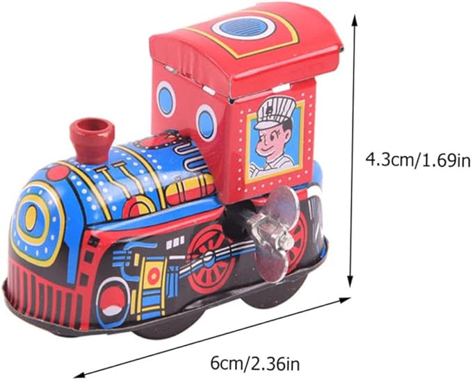 TOYANDONA Tin Locomotive Wind up Toys Windup Toys Train Wind- up Toy Wind up Toy Boat Motor Tin Toys Vintage Wind- up Kids Toys Mini Toys Kid Toy Wind-up Toy Tinplate Iron Sheet Clock Child
