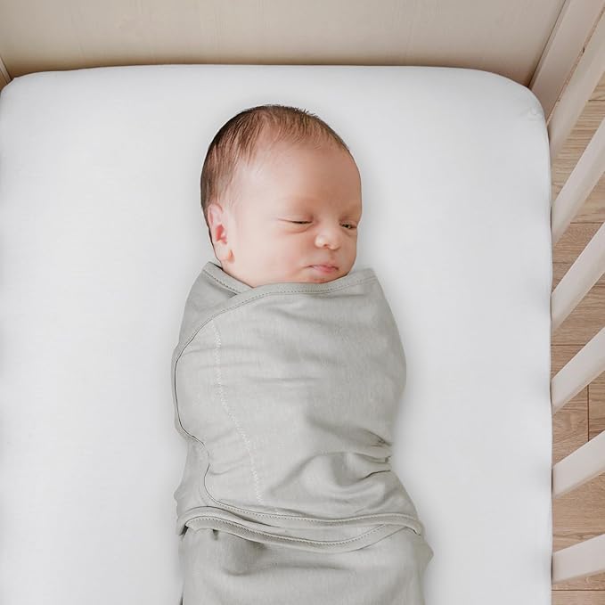 GLLQUEN BABY Organic Newborn Swaddles Sleep Sack, Swaddle Blankets for Baby Boy, 3 Pack Adjustable Wrap Set, Gray Starry Sky & Astronaut, 0-3 Months (Small/Medium)