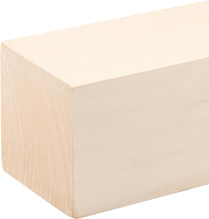 4 PCS 6 x 3 x 3 Inch Basswood Carving Blocks, Whittling Wood Blocks, Unfinished Basswood Carving Blocks for Beginners, DIY Crafting, Sculpture Artist