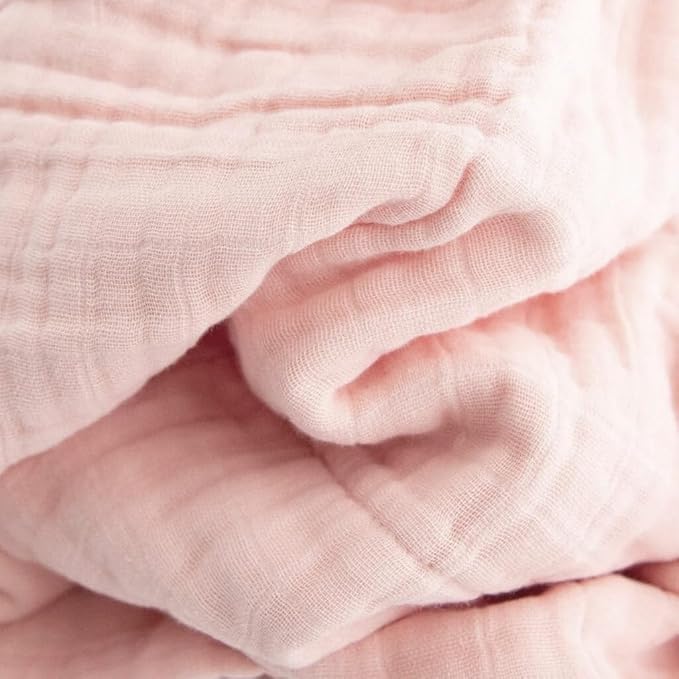 Little Unicorn New LU Cotton Muslin Baby Quilt - Light Pink, 30x40'