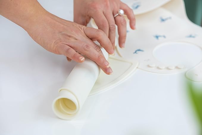 Silicone Baby Bib and Mat | Boys Girls Babies & Toddlers | Waterproof, Adjustable, BPA Free