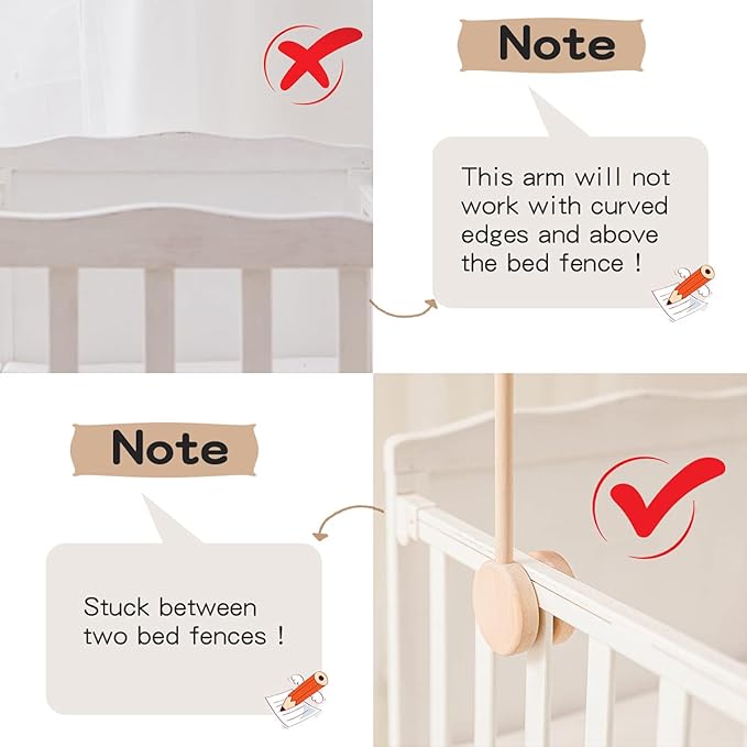 let's make Updated Wooden Mobile Arm for Crib 30 inches-Baby Mobile Hanger for Crib Nursery Mobile Holder 360° Rotatable for Hanging Mobiles Plush Dolls | Gift for Baby Shower & Nursery Decoration
