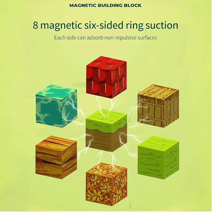 100 Pcs Magnetic Building Blocks, Enhance STEM Learning, Creative Play & Logical Thinking, Durable & Vibrant Color with Light Up Blocks, Ideal for Classroom & Screen-Free Entertainment (Farm)