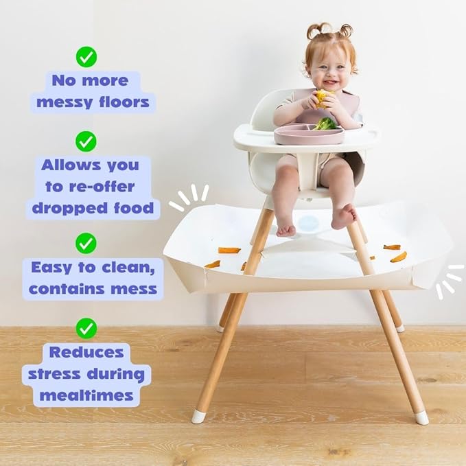 CATCHY - Food Catcher - Compatible with Lalo The Chair High Chair + 11 Other High Chairs - Highchair Sold Separately - Baby & Toddler Food & Mess Catcher - Under High Chair Accessory