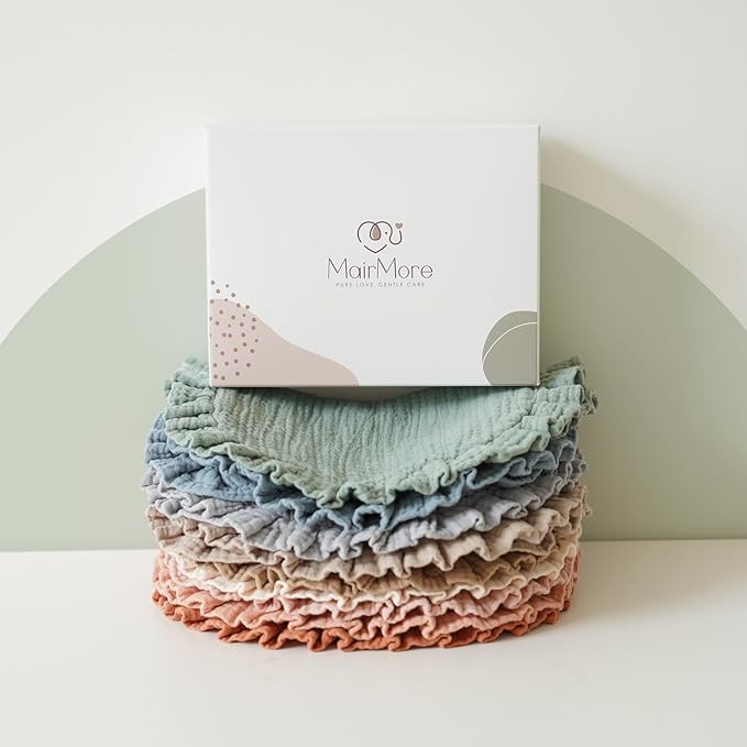 Baby Muslin Bibs Bandana Drool Bibs for Unisex Boys & Girls, Soft and Absorbent Cotton Teething Drooling Bib Set for Newborn Toddler