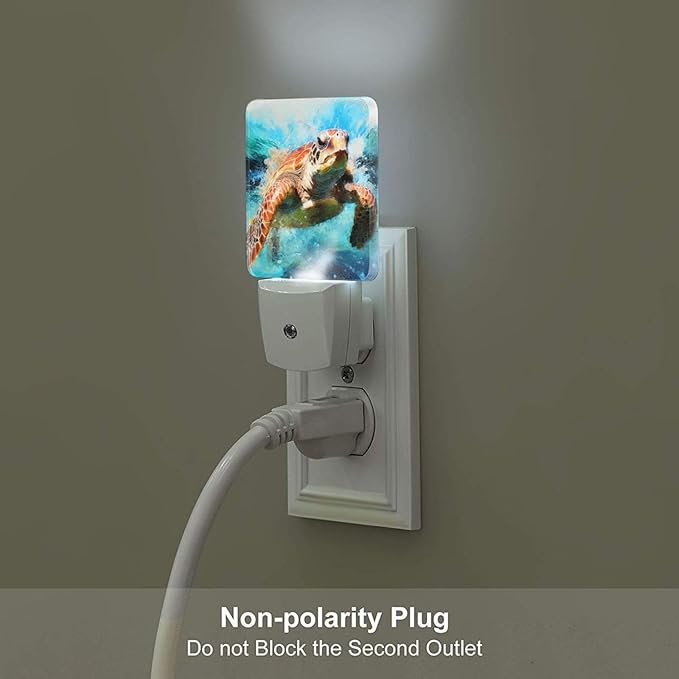 Sea Turtle Night Light,Plug-in Nightlights Auto Sensor Night Lamp Dusk-to-Dawn Lamp Home Decor for Nursery Children Girls Boys