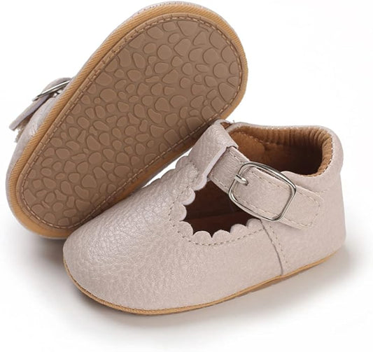 COSANKIM Baby Girls Mary Jane Flats Shoes Anti-Slip Rubber Sole Infant Toddler Princess Wedding Dress Shoes