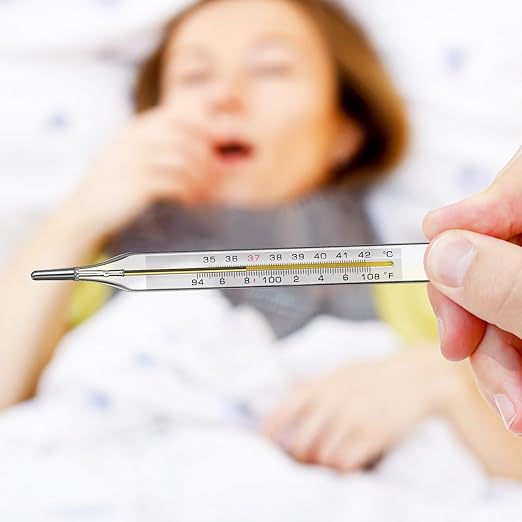 12Pcs Glass Oral Temperature for Adults Precise Measurement Fast Reading for Elderly Family Dual Scale ℃ & ℉