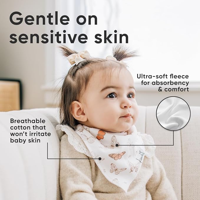 Copper Pearl Baby Bandana Drool Bibs for Drooling and Teething 4 Pack Gift Set Flora