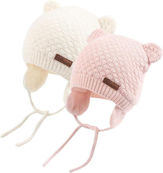 XIAOHAWANG Baby Hat Cute Bear Toddler Earflap Beanie Warm for Fall Winter