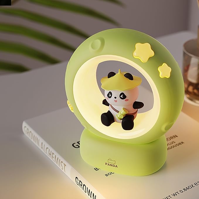 Cloud and Bunny Rechargeable Night Light, Safe Soft Silicone Material, 3 Brightness Levels, Tap Control, Warm Light, Toddler Sleeping Lamp, Bedroom Night Lamp, Gift for Baby and Kid (Moon and Panda)